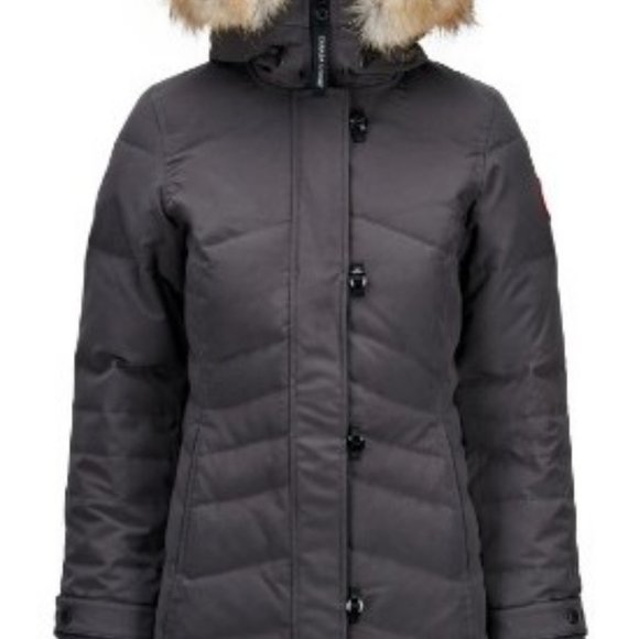 NEW:Canada Goose Lorette Hooded Down Parka W/Genuine Coyote Fur Trim, Black, XXS - Picture 2 of 10